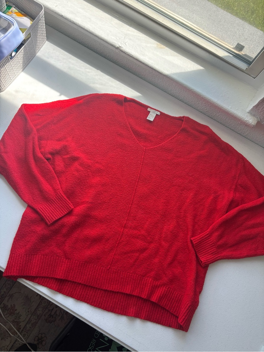 H&M Red V-Neck Women's Sweater